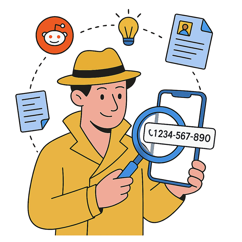 Journalists, or investigators searching for identity clues