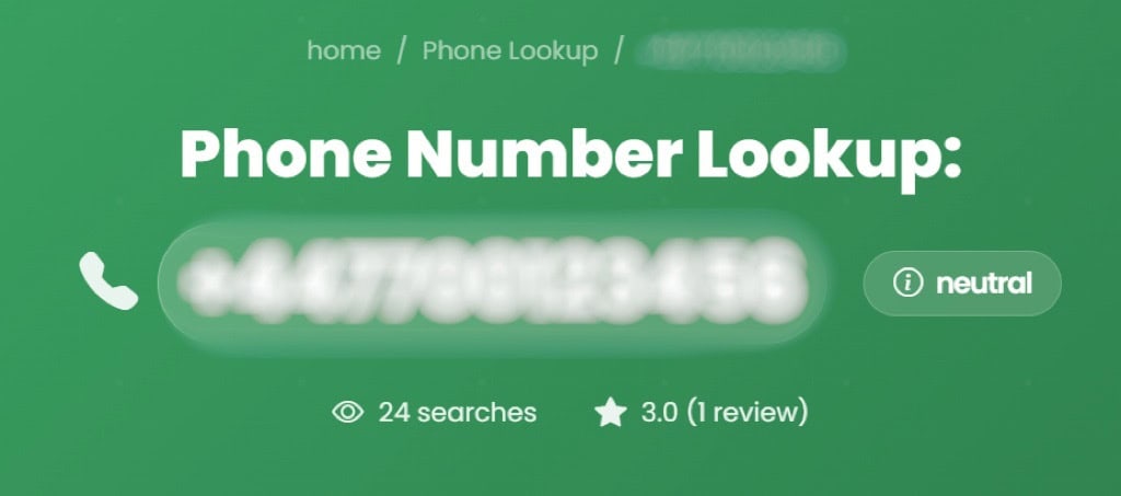 NumTrace: For Scam Detection
