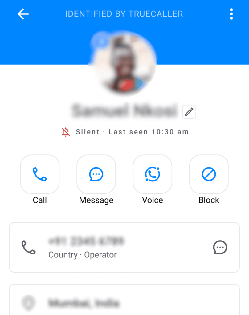 truecaller results