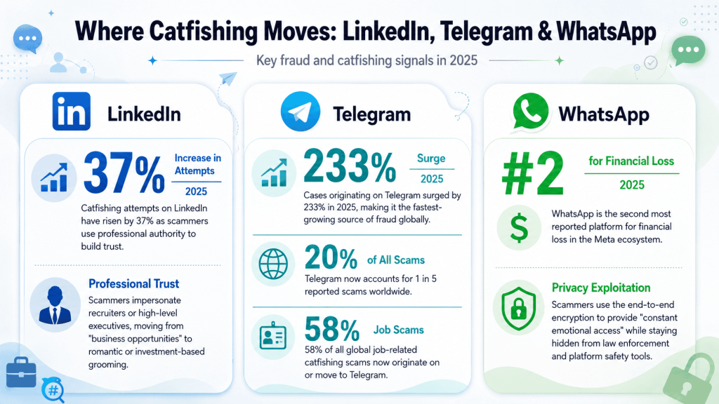 LinkedIn Whatsapp and Telegram