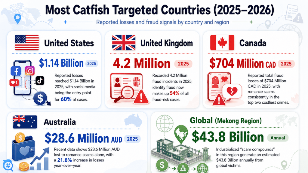 Most Catfish Targeted Countries