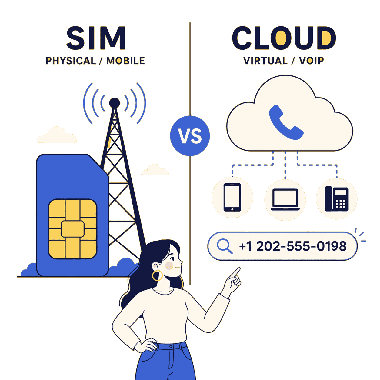Technical line type audit identifying Mobile, Landline, and VoIP virtual numbers